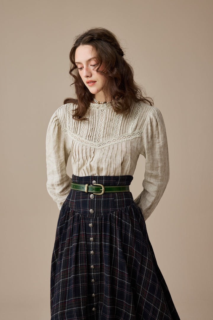 Christina 19 |Retro Layered Wool Skirt