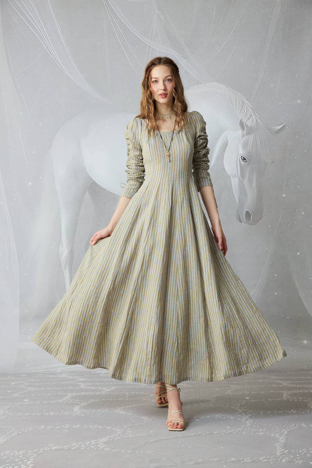 Crystal 17 | Victorian maxi linen dress