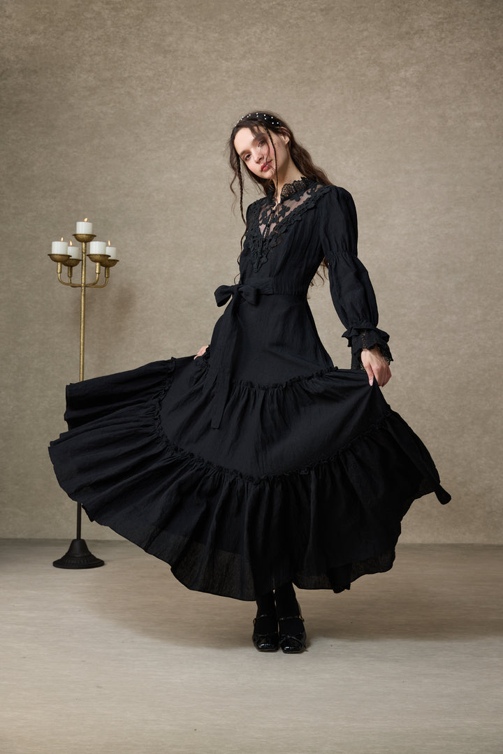 Leona 21 | Lace Maxi Linen Dress