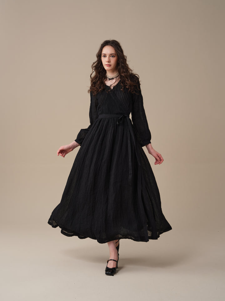 Bluebell 06 | Pintuck Linen Wrap Dress