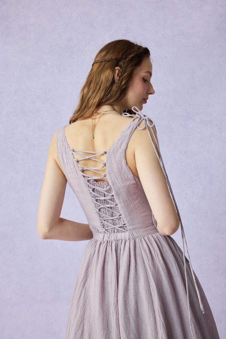 Wearable Poetry 17 | Ruffled linen dress & skirt （2 pieces)