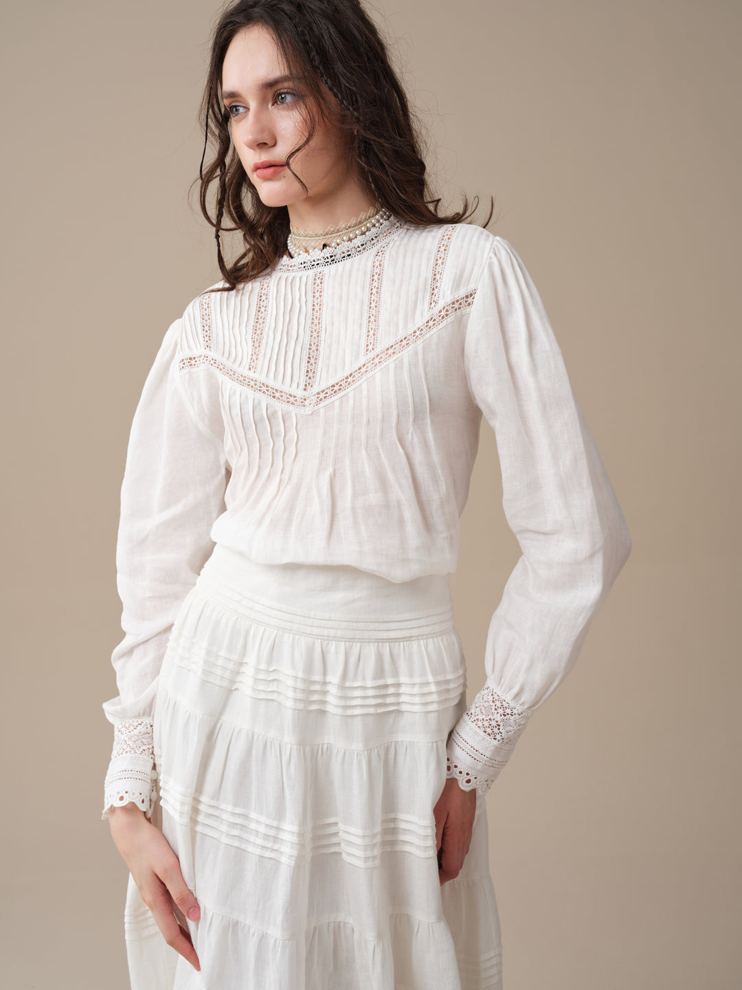 Minna 21 | Edward Linen Lace Blouse