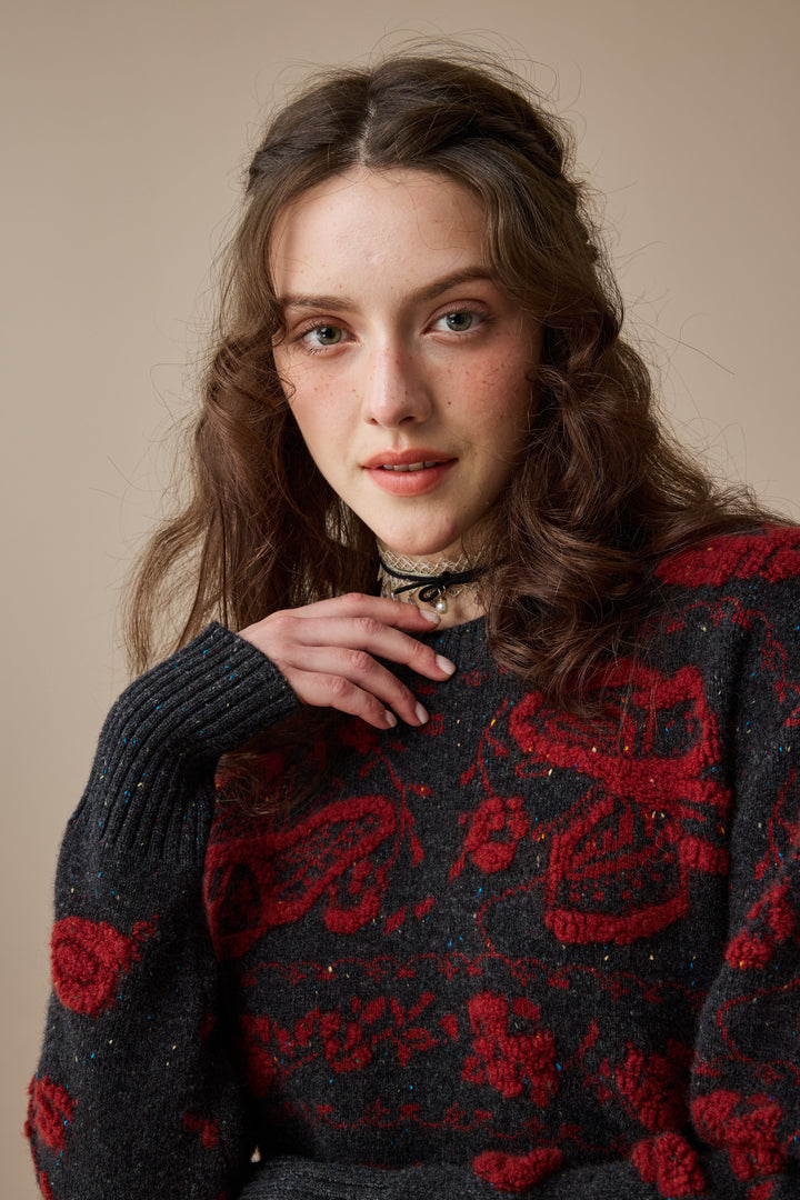 Nutcracker 24 |100% Wool Floral Jumper Sweater