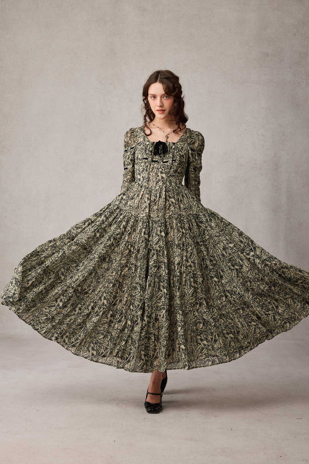 Queena 22 | Empired Maxi linen dress