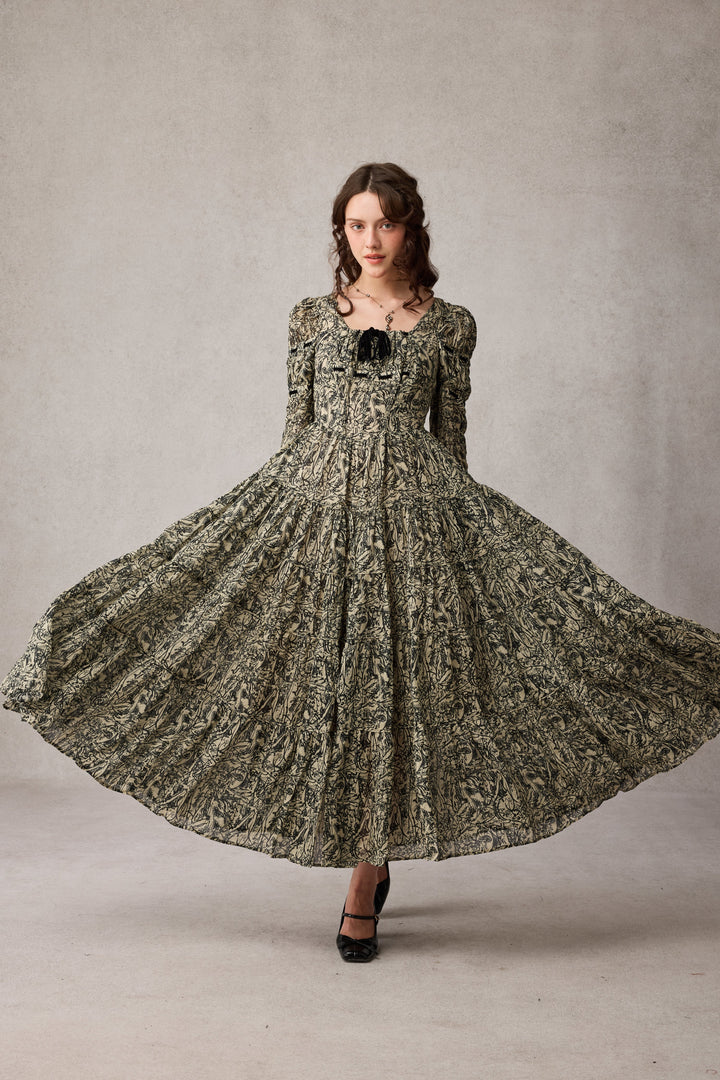 Queena 22 | Empired Maxi linen dress