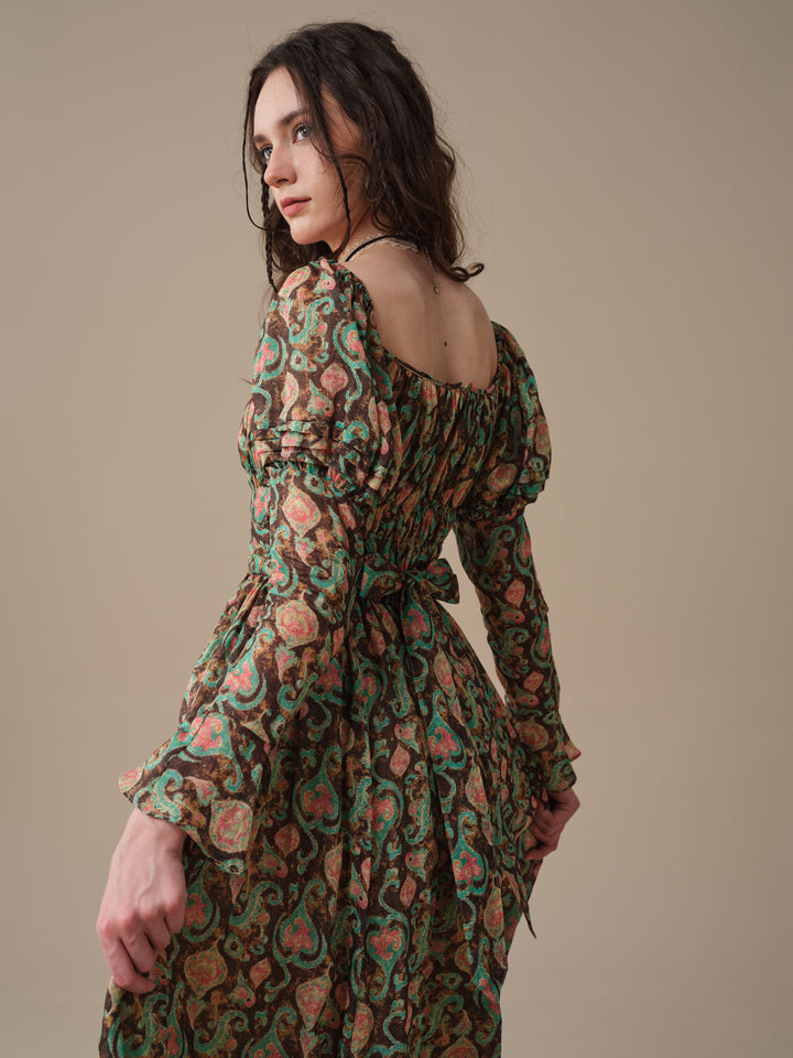 Paisley 11 | Elegant Floral Linen Dress
