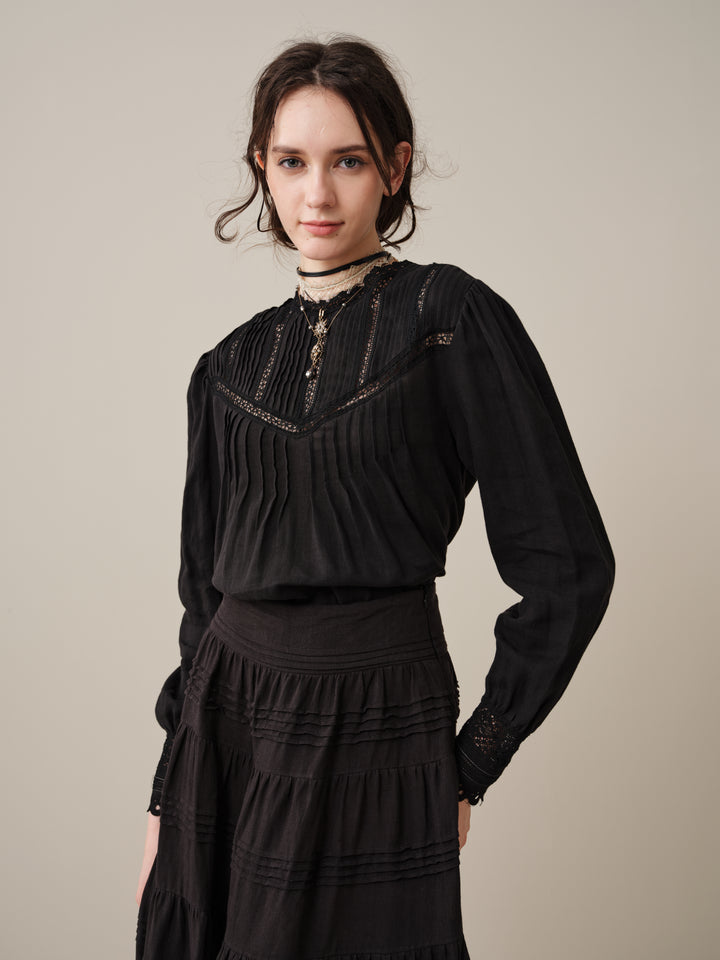 Alice 12 |  Pintuck Linen Maxi Skirt