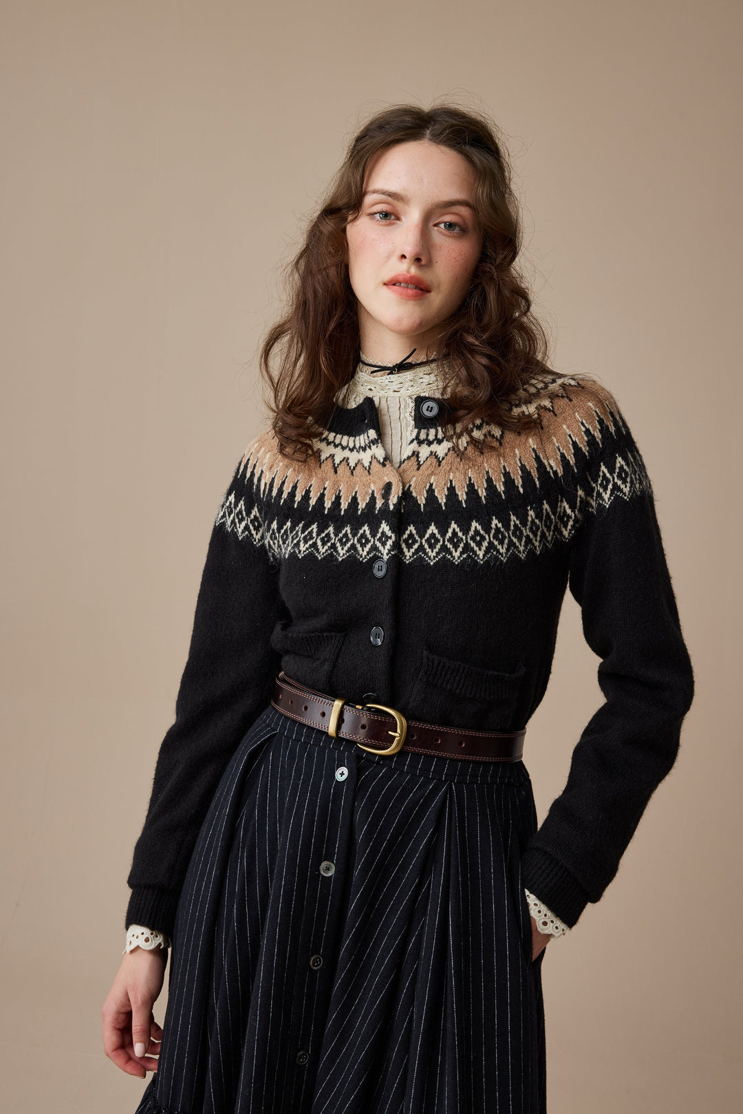 Kaite 18 |ruffled maxi wool skirt