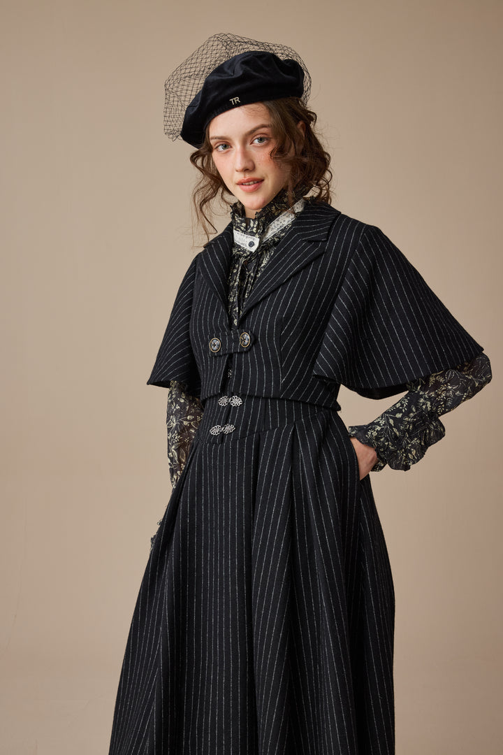 Clarise 22 |Retro Wool Skirt & Cape (2 pieces)