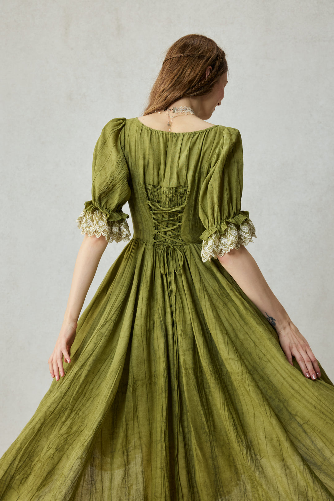 Elowen 27 | Lace Linen dress gown ( 2 way to wear )