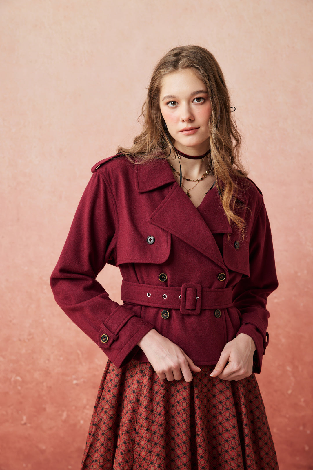 Moira 21 | 100% wool cropped trench coat