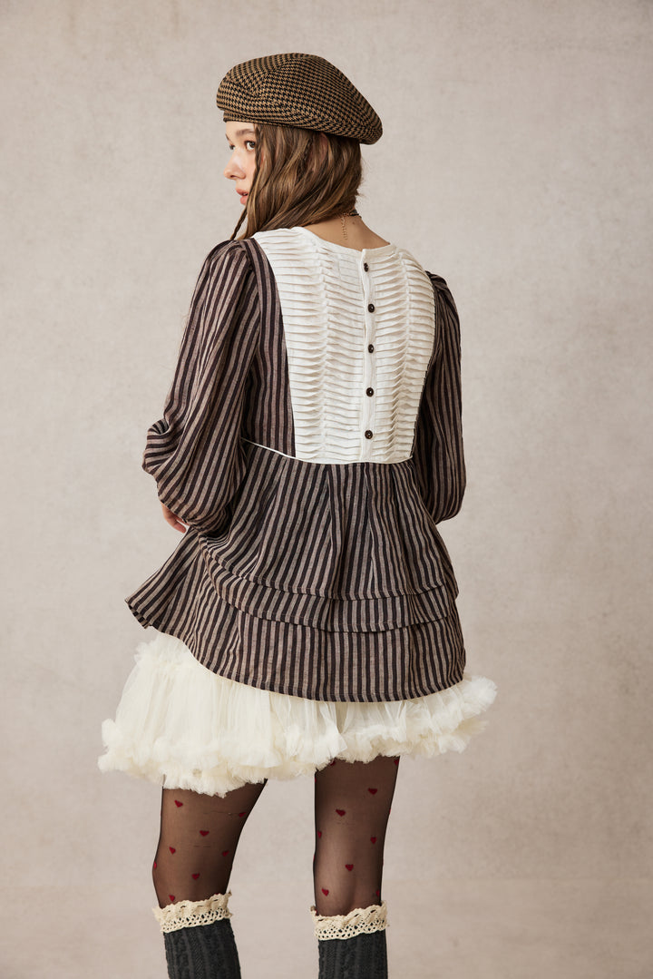 Lydia 18 | Linen Pintucked Puff Sleeve Blouse