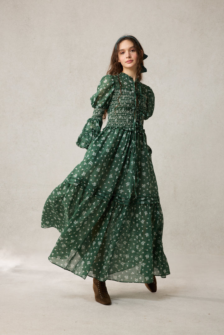 Jane 33 |Edward Smocking Linen Dress Chemise