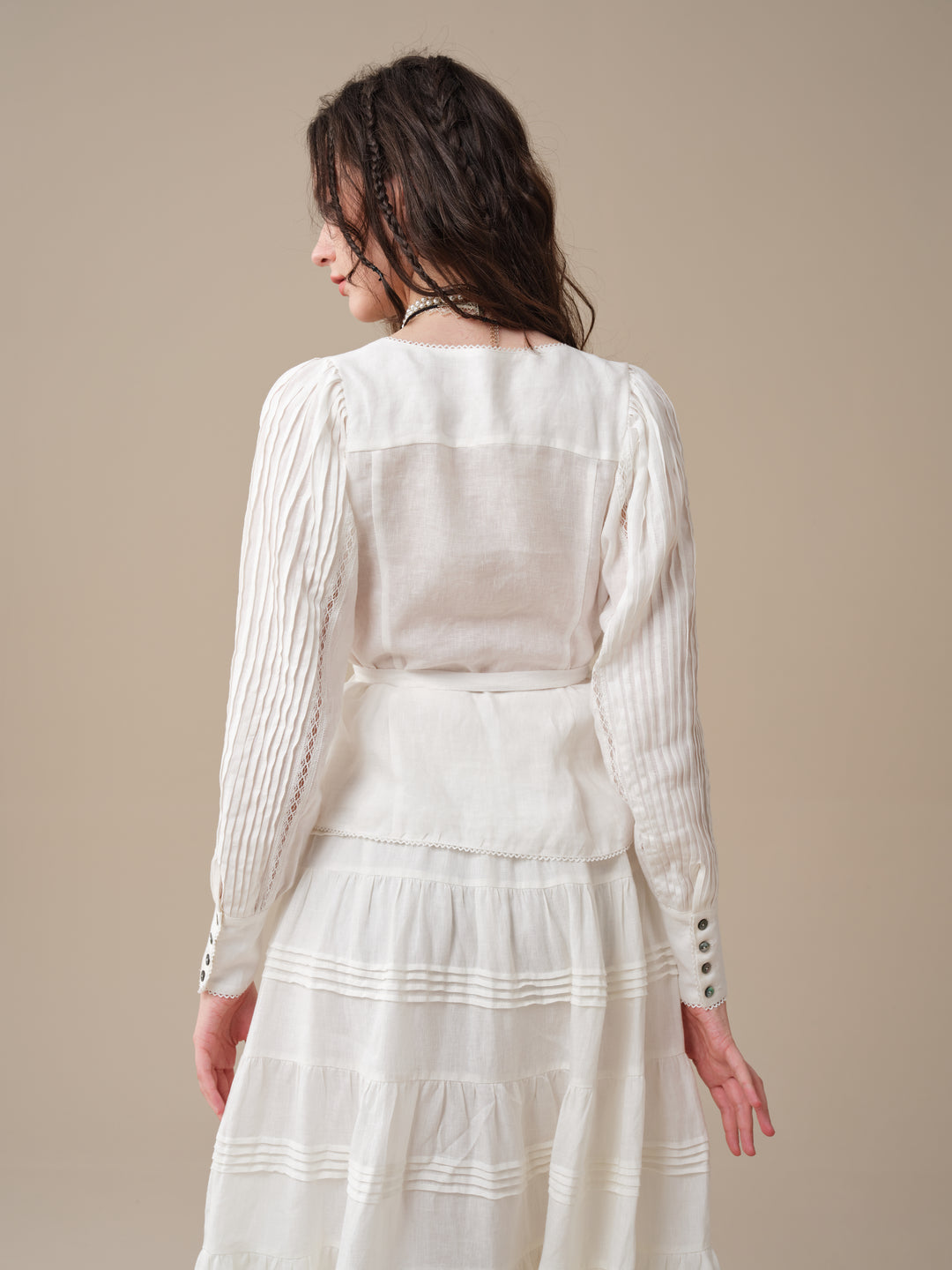 Marguerite | Soft Linen Wrap Blouse