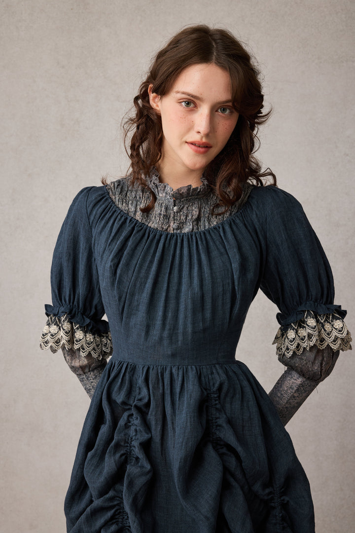 Elowen 27 | Lace Linen dress gown ( 2 way to wear )