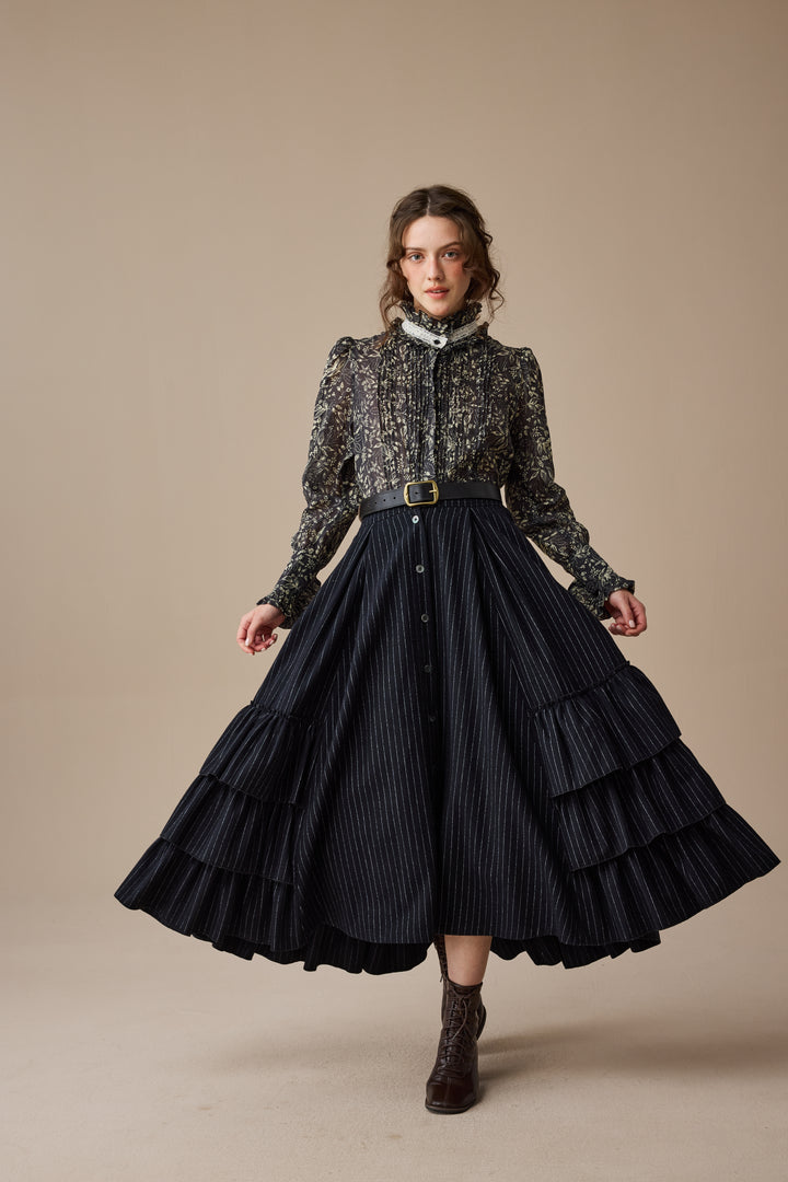 Sharon 21 |pintucked luxury linen shirt blouse