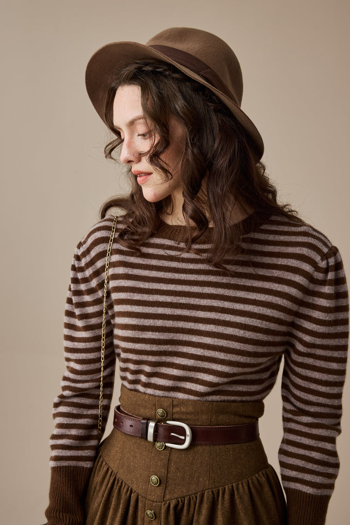 Oxford 13|100% wool classic striped pullover jumper