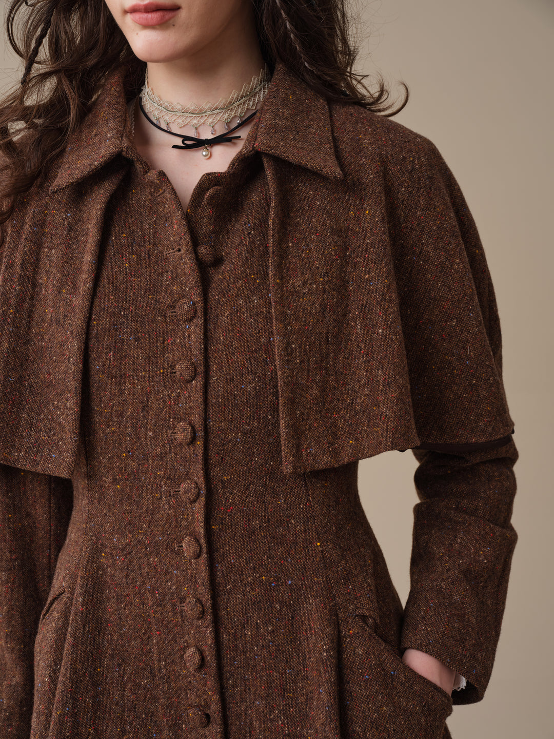 Charlotte 01 | 100% Wool Cape Trench Coat