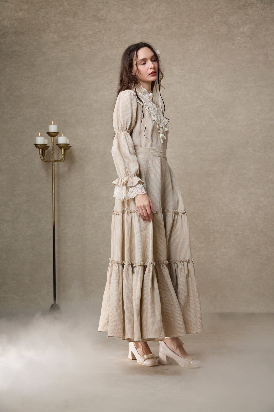 Leona 21 | Lace Maxi Linen Dress