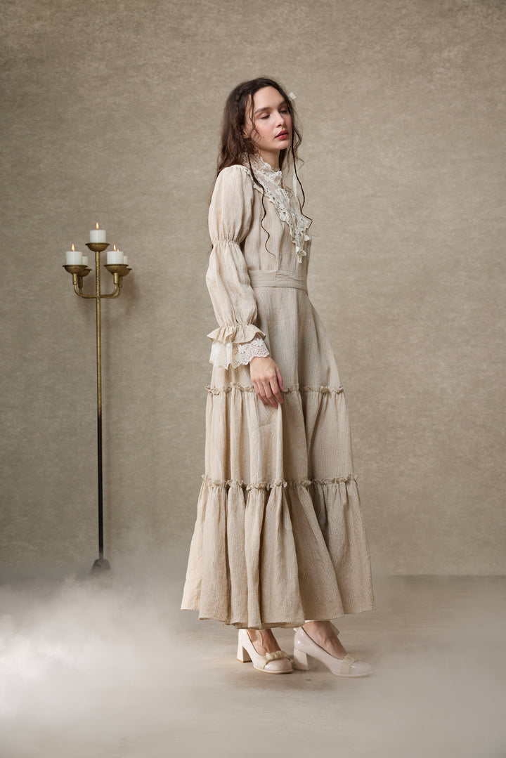 Leona 21 | Lace Maxi Linen Dress