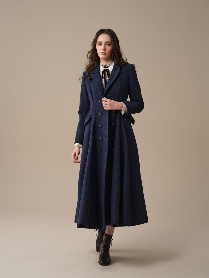 Mabel 01|Double breasted 100% wool coat