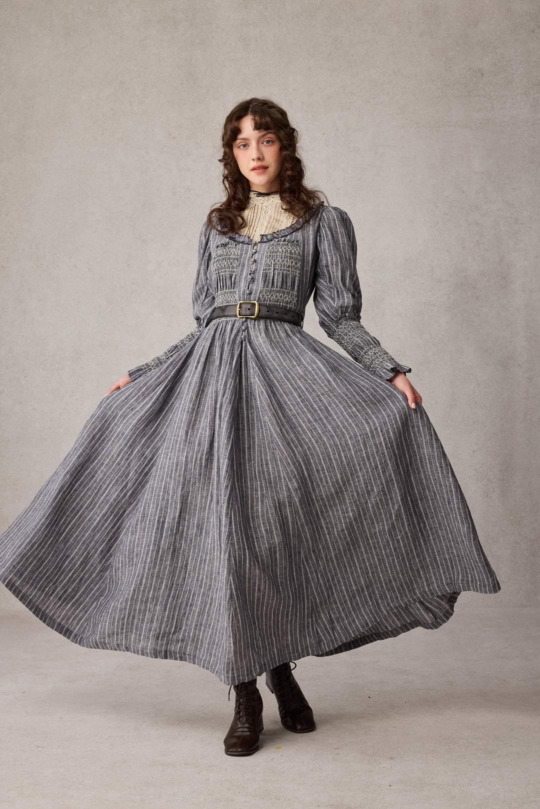 Jasmine 21 |smocking linen dress