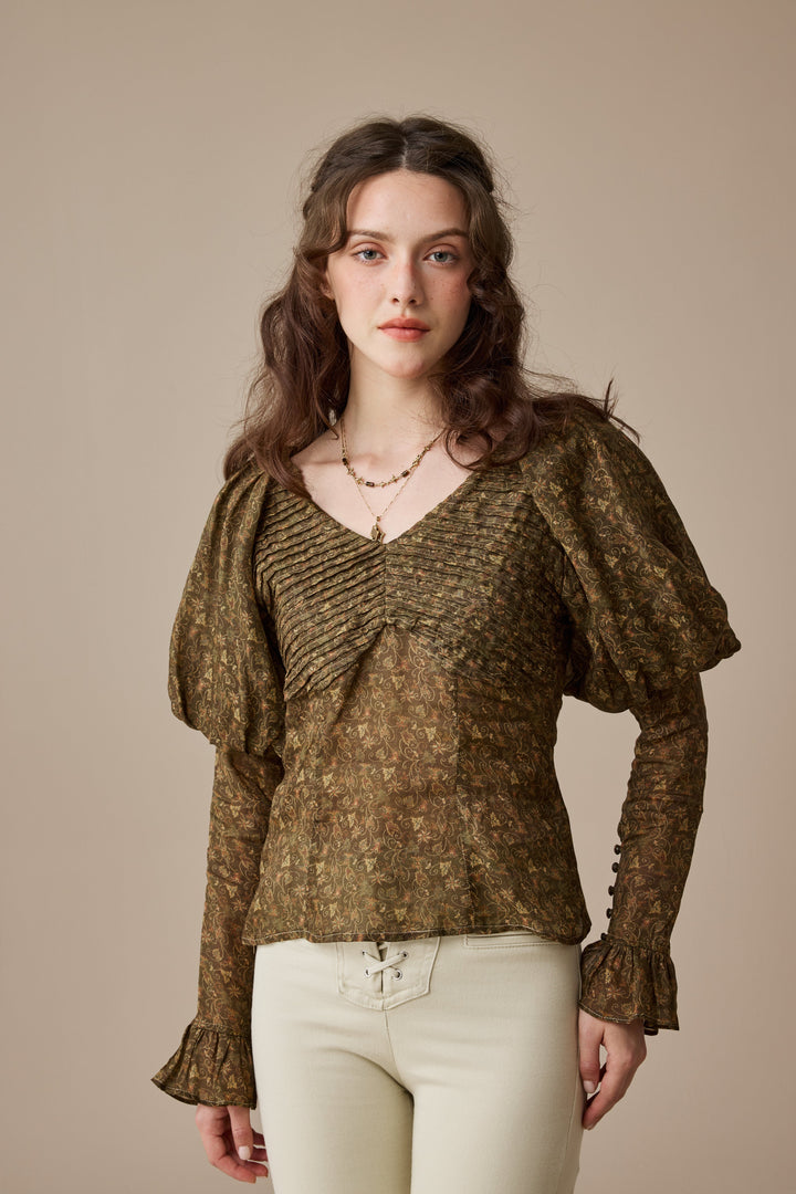 Sonia 33 |pintucked linen blouse