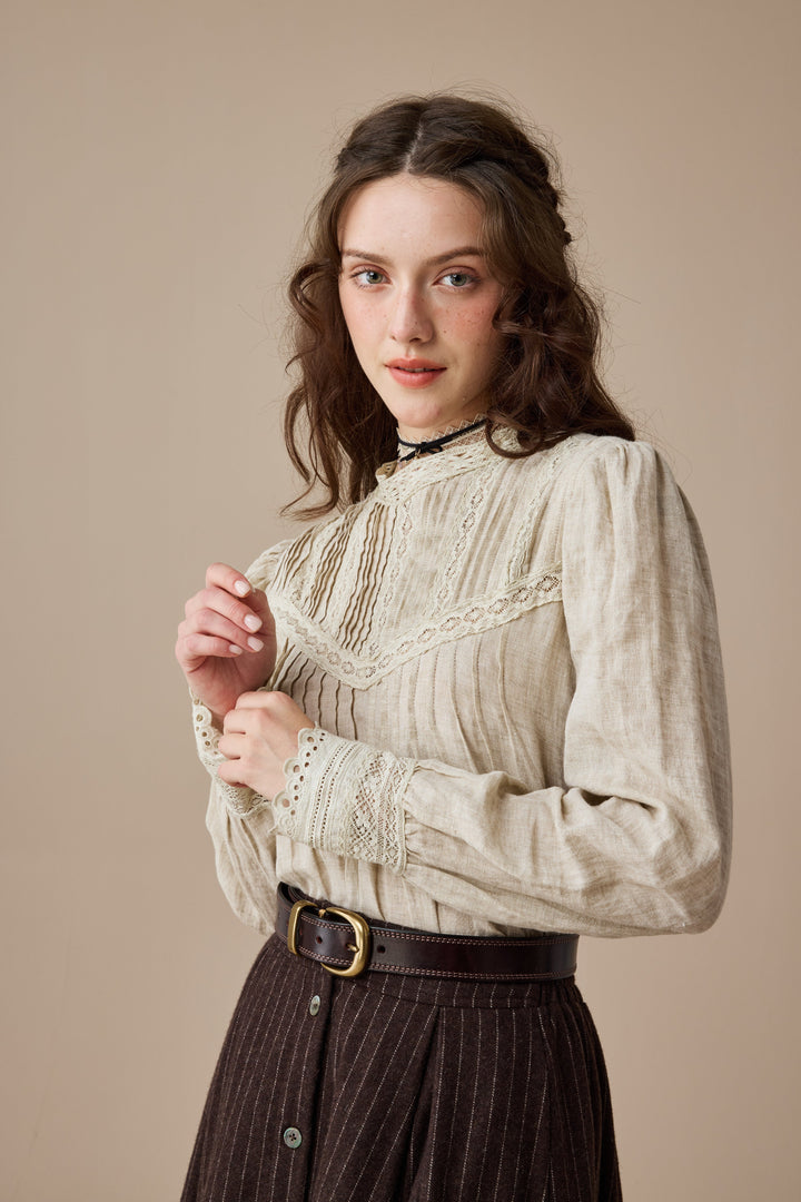 Minna 21 | Edward Linen Lace Blouse