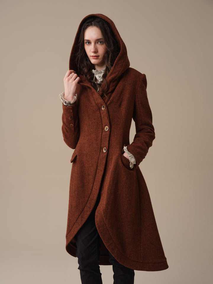 Augusta 02 | Tailored Hooded  100% Wool Coat