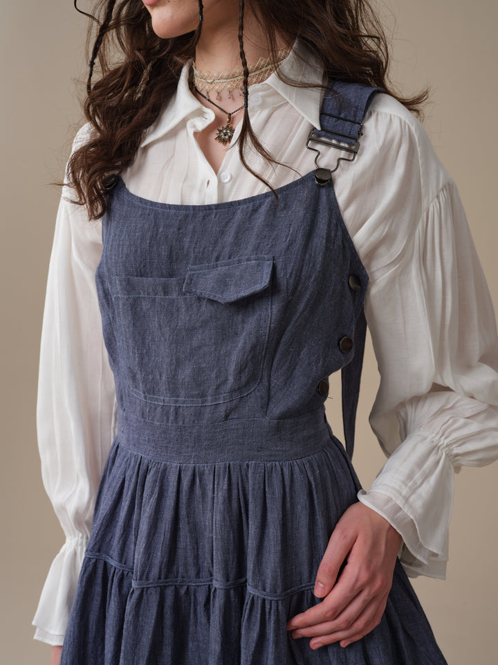 Heather 12 | Linen Apron Maxi Dress