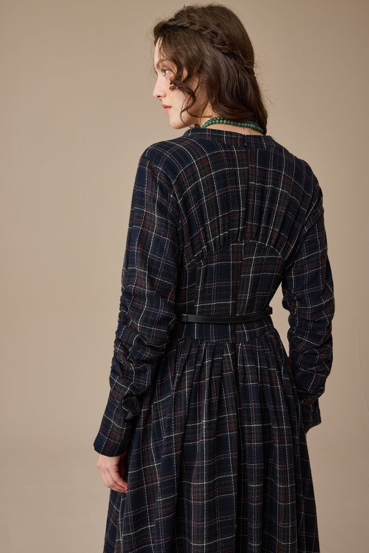 Bette 24 |Gingham 100% Wool Dress