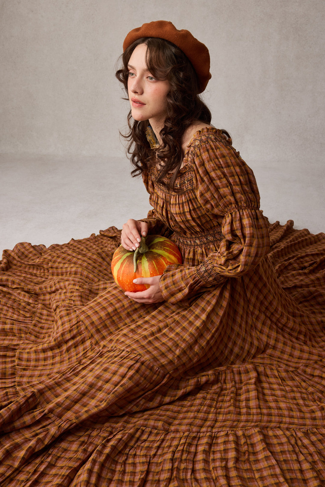 Cloud 21 | smocking embroidery linen dress