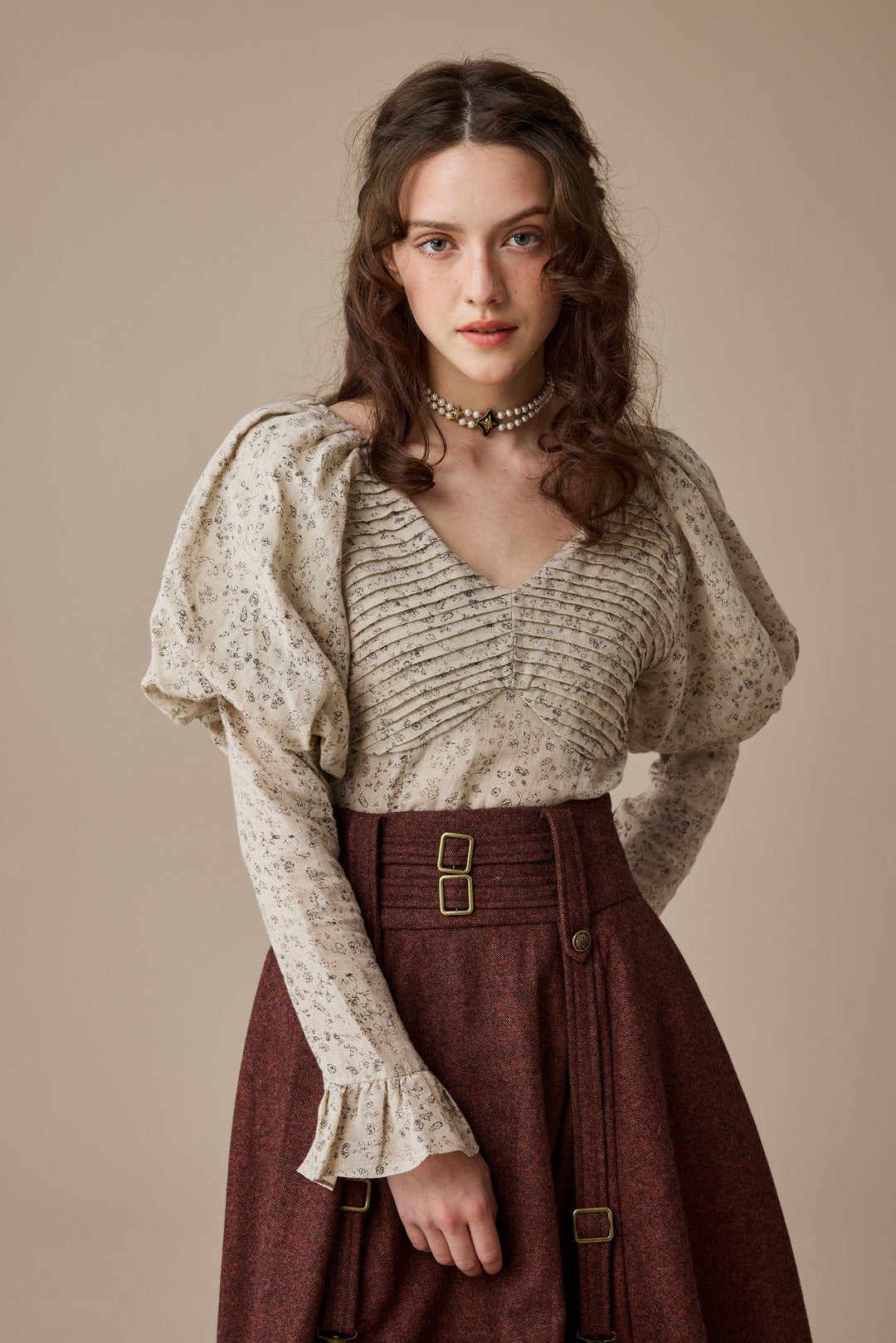 Sonia 33 |pintucked linen blouse