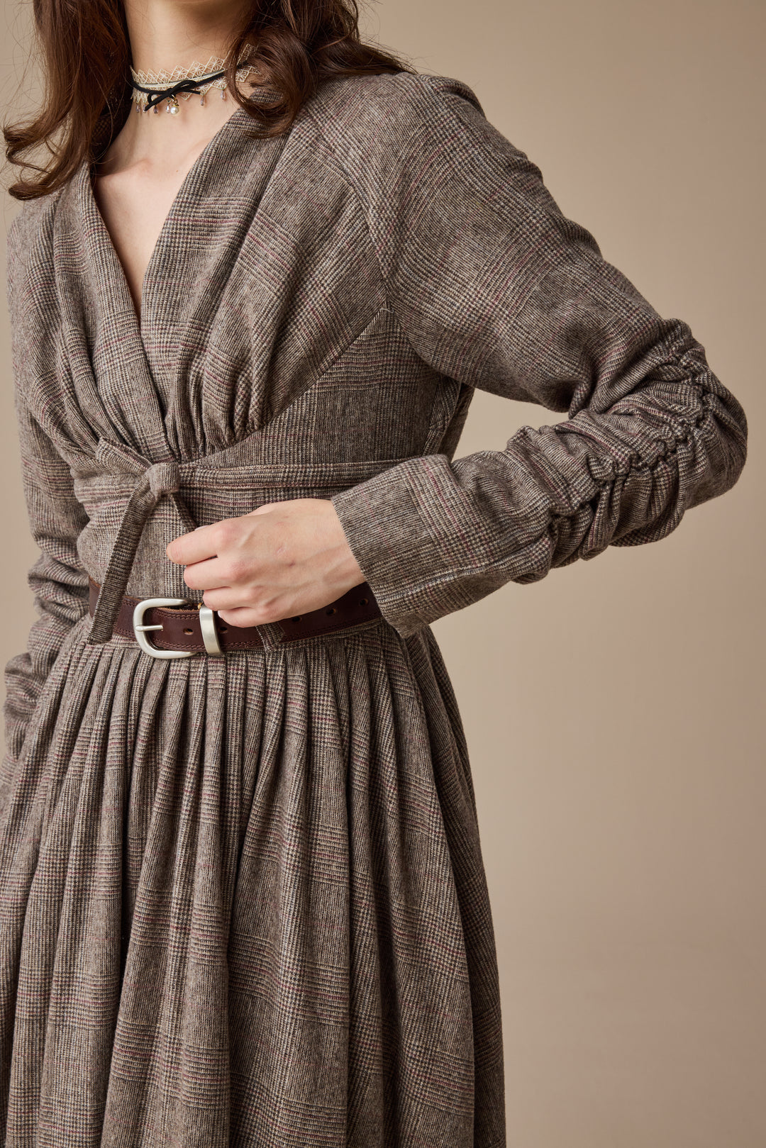 Bette 24 |Gingham 100% Wool Dress