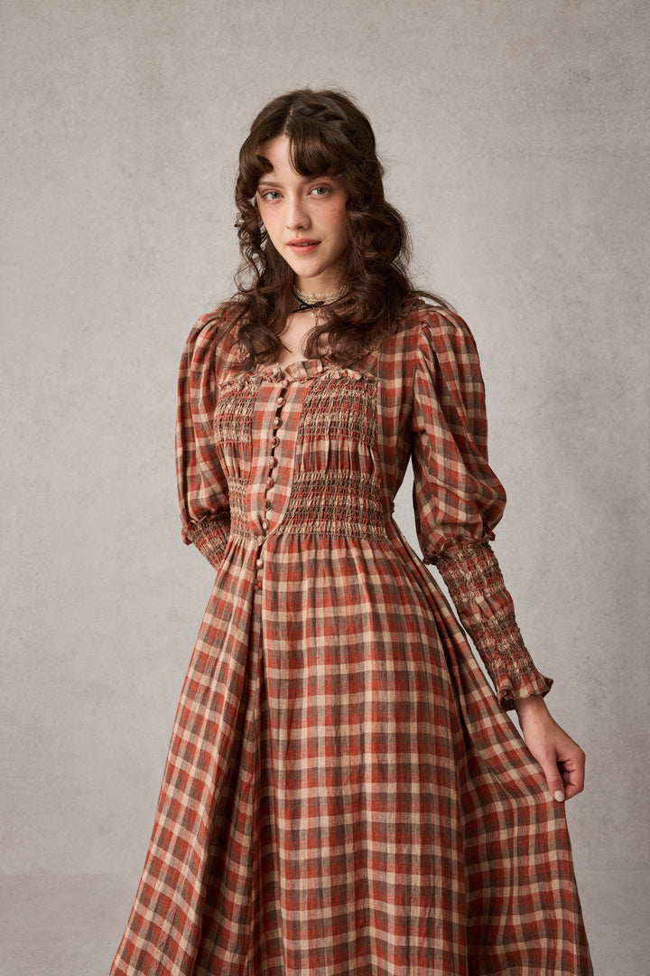 Jasmine 21 |smocking linen dress