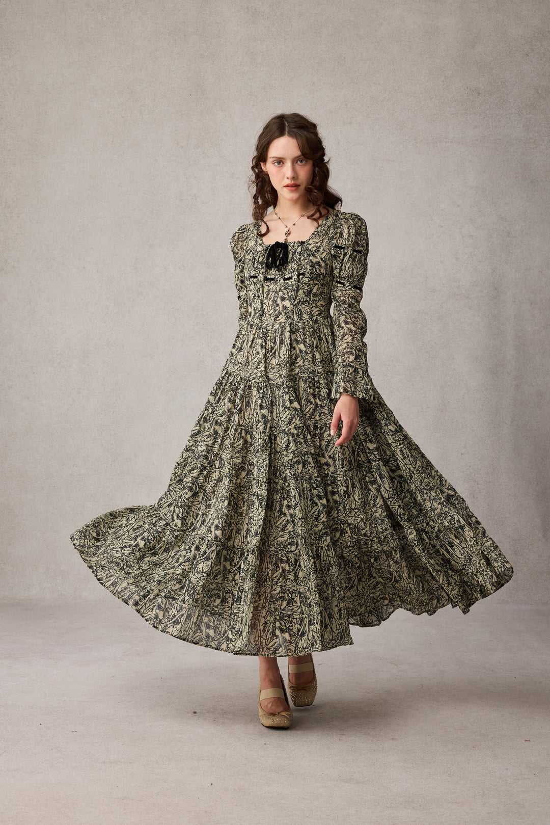 Queena 22 | Empired Maxi linen dress