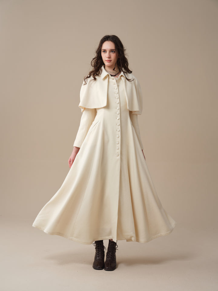 Charlotte 01 | 100% Wool Cape Trench Coat