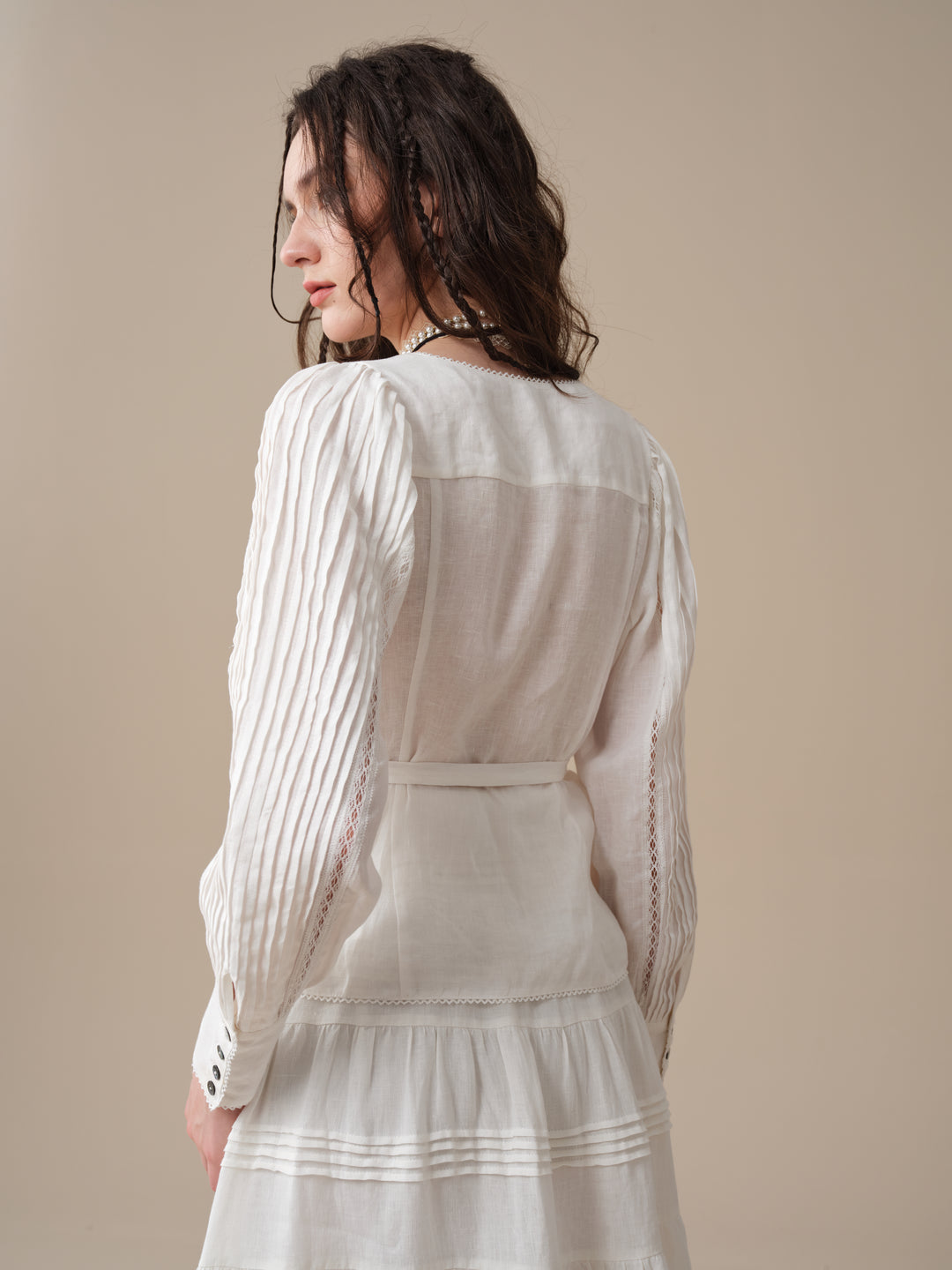 Marguerite | Soft Linen Wrap Blouse