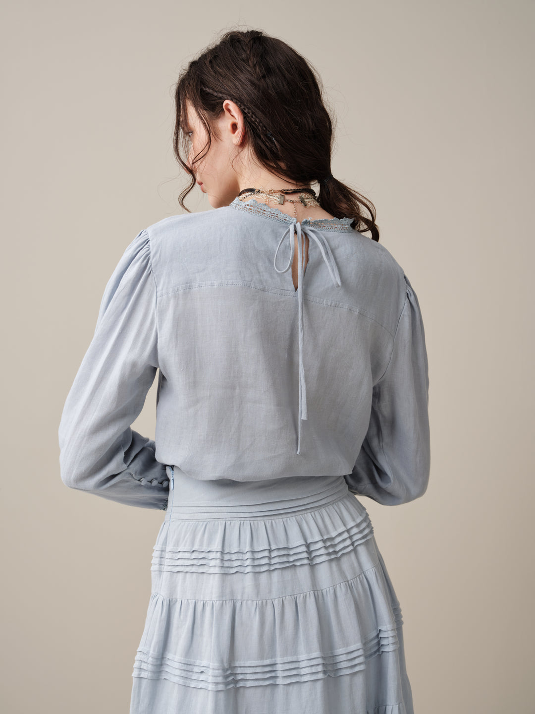 Alice 12 |  Pintuck Linen Maxi Skirt