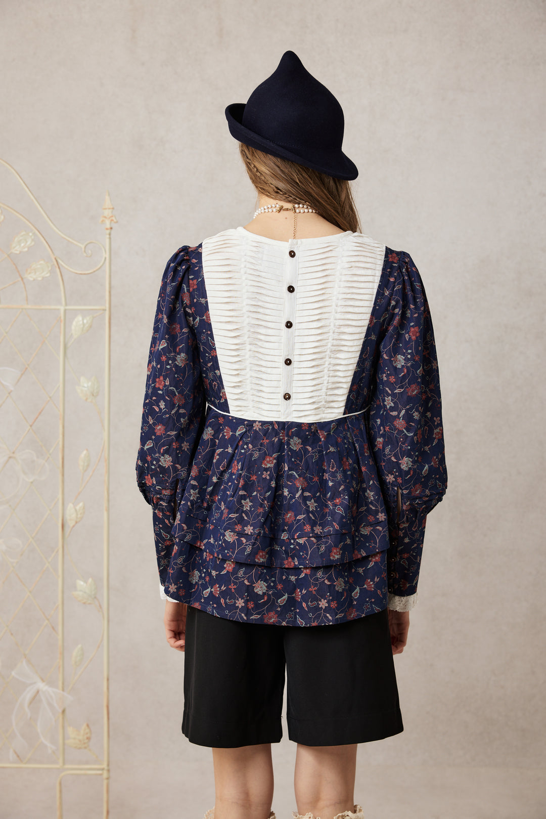 Lydia 18 | Linen Pintucked Puff Sleeve Blouse