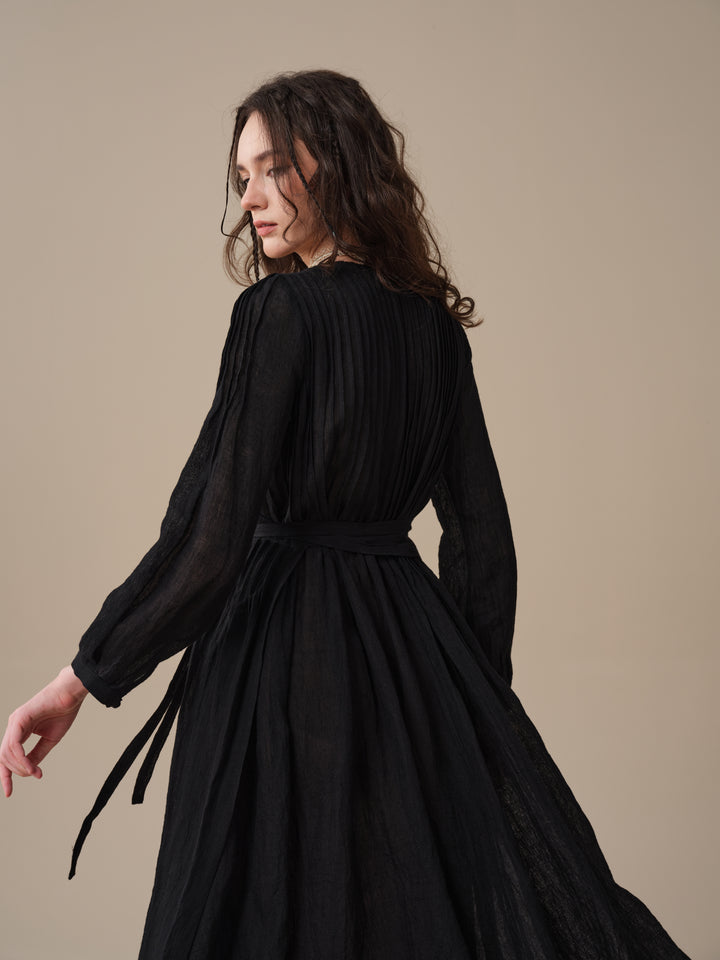 Bluebell 06 | Pintuck Linen Wrap Dress