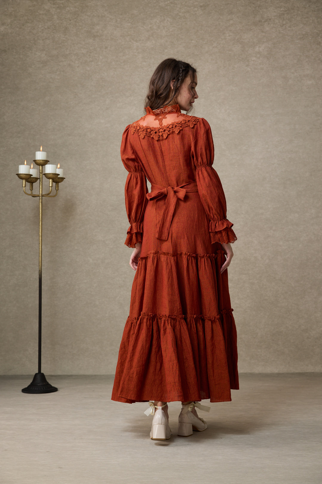 Leona 21 | Lace Maxi Linen Dress