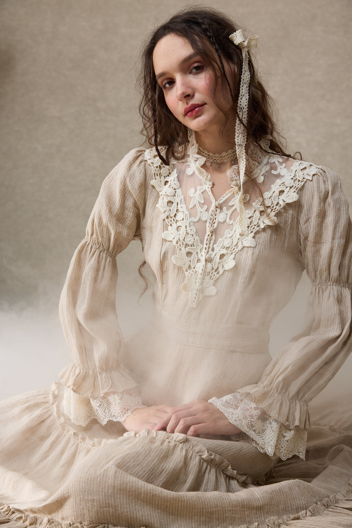 Leona 21 | Lace Maxi Linen Dress