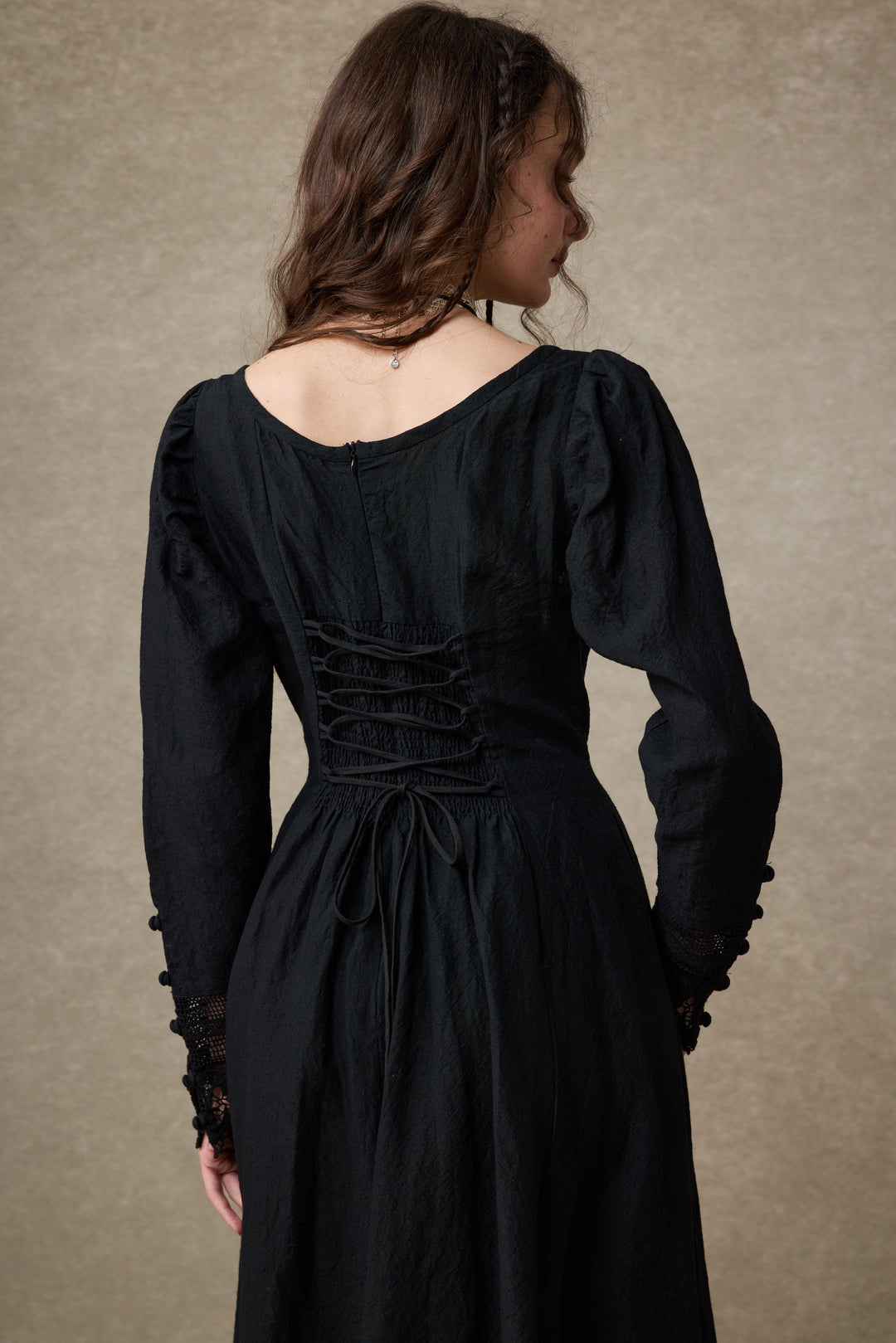 black linen corset dress Elegant Black Linen Corset Midi Dress