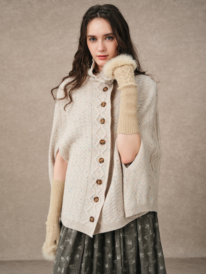 Fleece Cloud | Oversized 100% Wool Knit Poncho