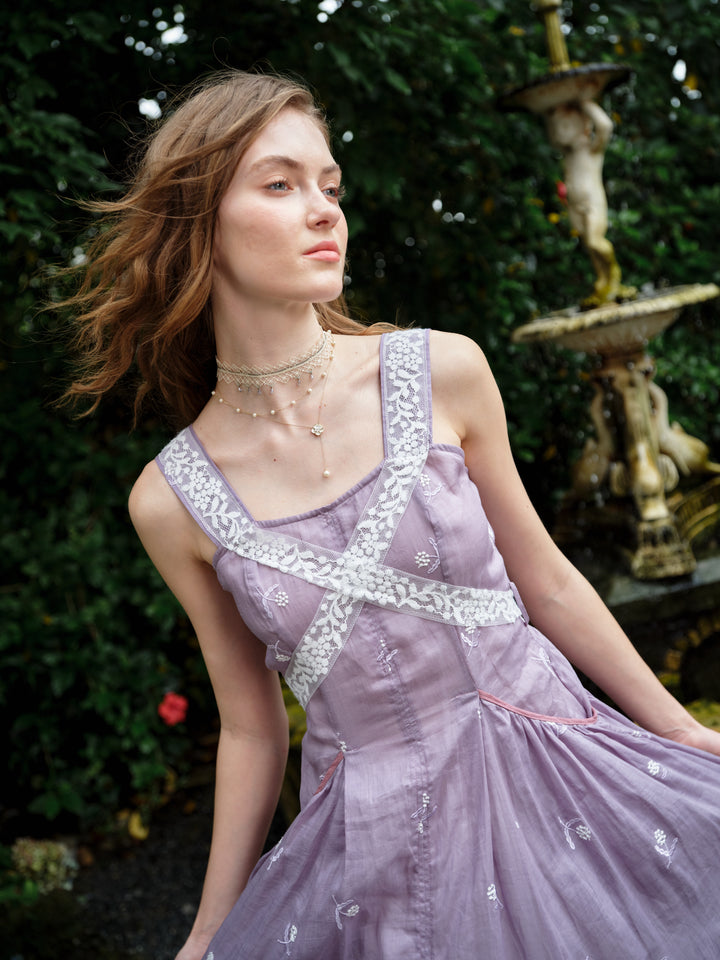 Juliet | Lace & Linen Dress Gown