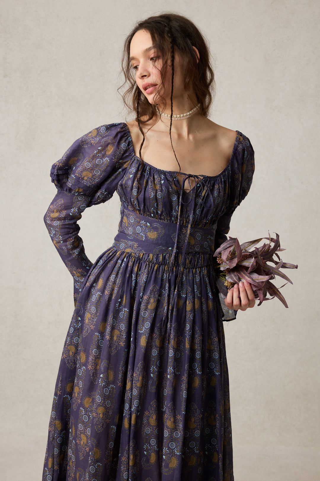 Paisley 11 | Elegant Floral Linen Dress