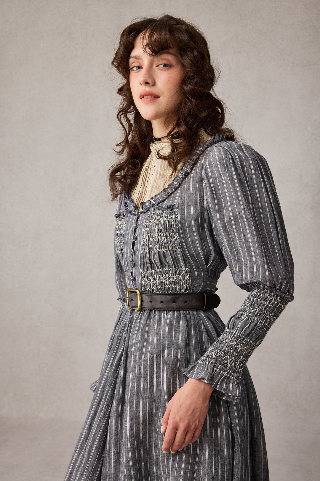 Jasmine 21 |smocking linen dress