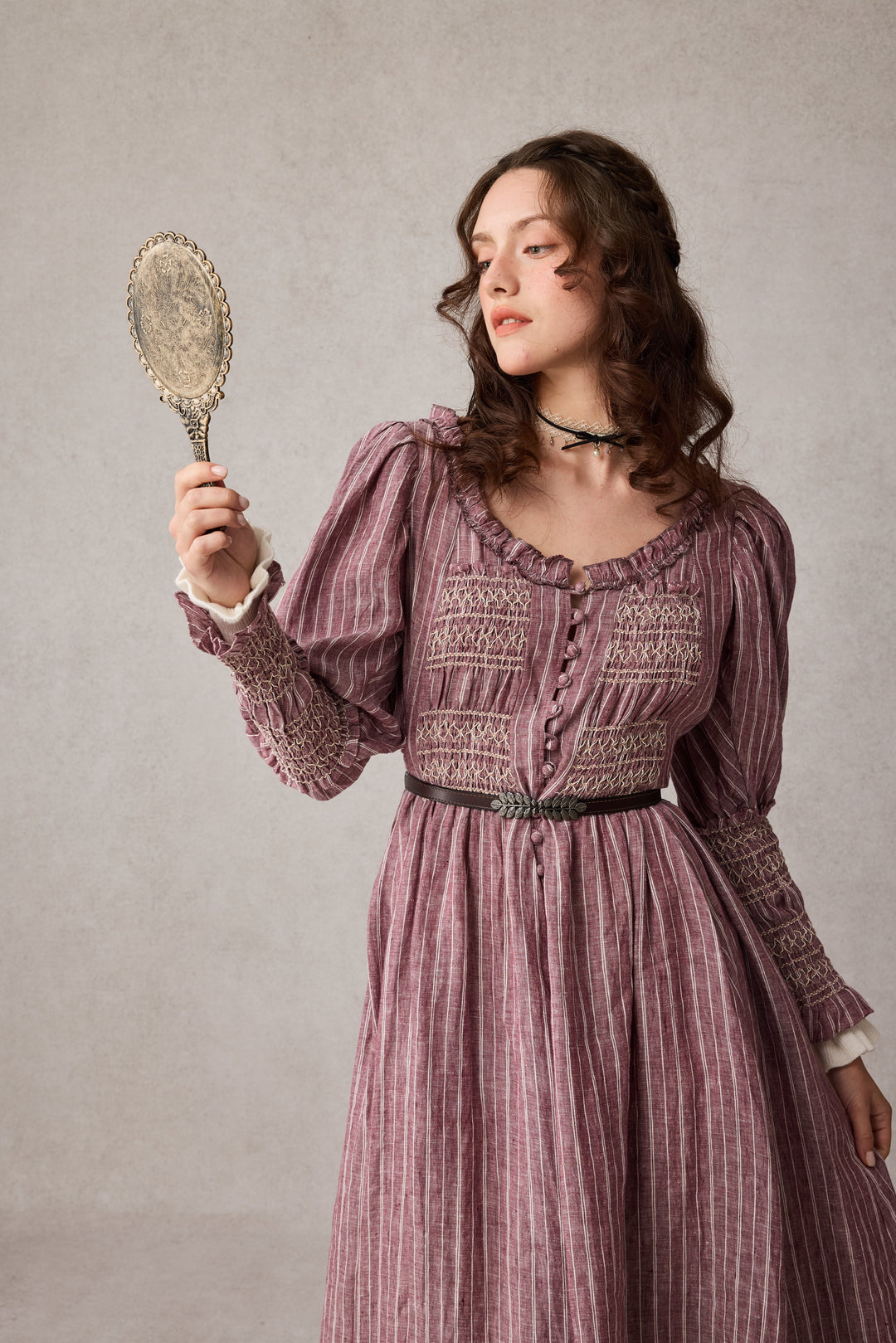 Jasmine 21 |smocking linen dress
