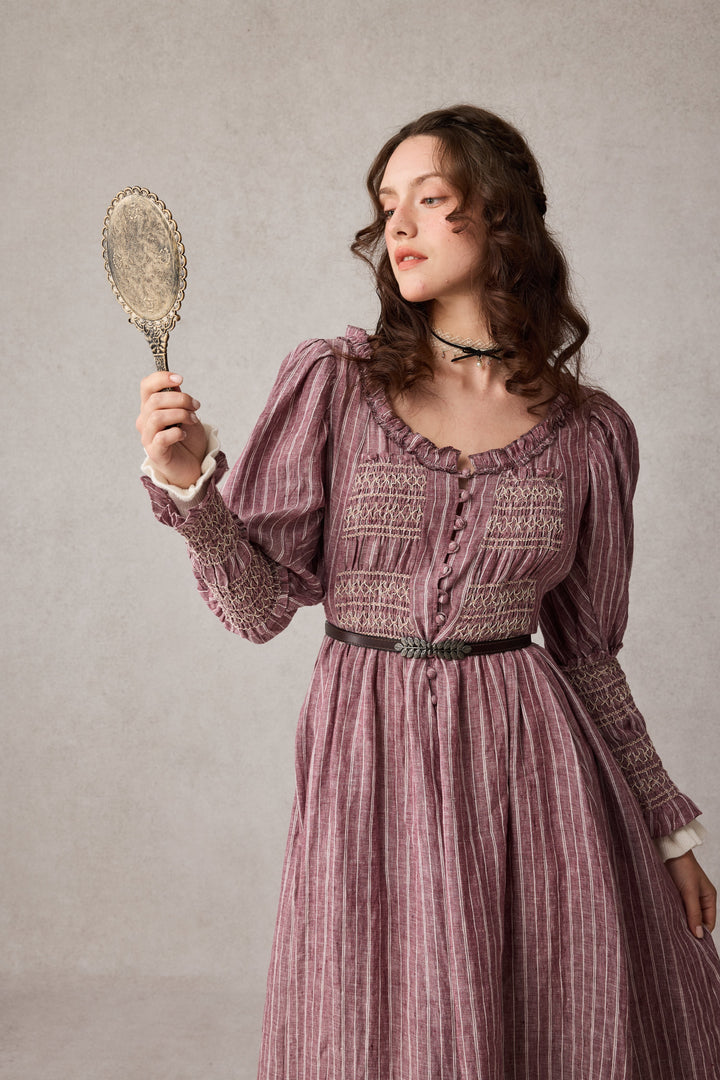 Jasmine 21 |smocking linen dress